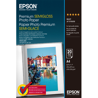 Epson Premium Semigloss Photo Paper A4 20 ark 251g