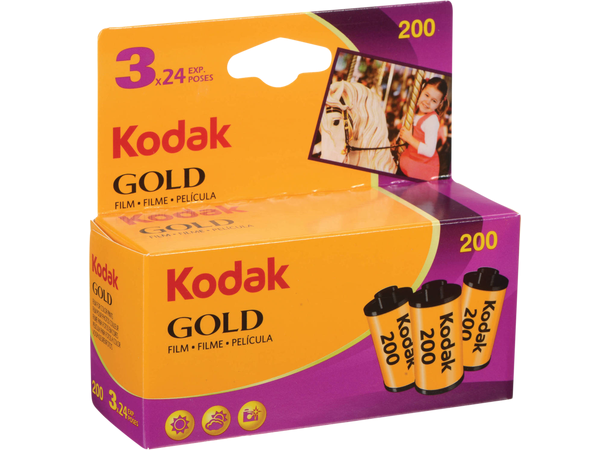 Kodak Gold 200 135-24 3pk verdipakke 3 pakning fargefilm, 200 ISO, 24 bilder