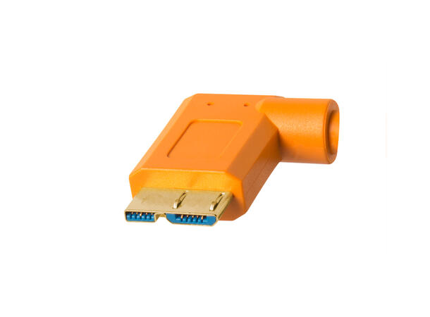 TetherPro USB 3.0 Male to Micro-B Right angle Oransje 4.6m