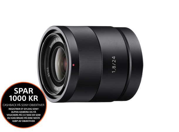 Sony 24mm f/1.8 T* ZA Lyssterk vidvinkel for Sony APS_C 