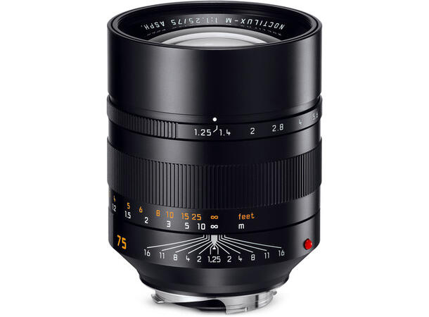 Leica Noctilux-M 75mm f1.25 ASPH Teleobjektiv, Filterfatning E67, Svart 