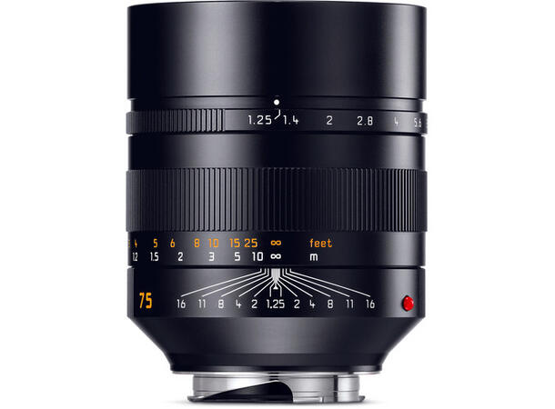 Leica Noctilux-M 75mm f1.25 ASPH Teleobjektiv, Filterfatning E67, Svart 
