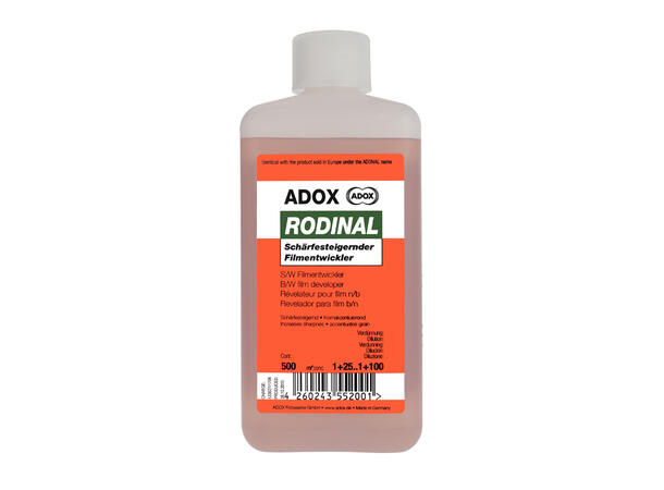 Adox Adonal  ( Rodinal )  500ml Rimelig sort/hvit fremkaller