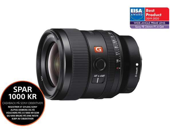 Sony FE  24mm f/1.4 GM Skarp, kompakt  og lett vidvinkel 