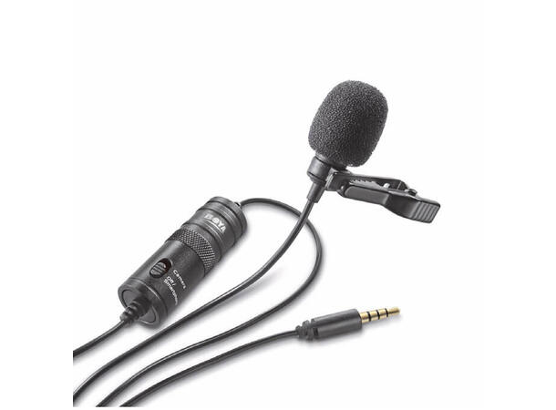 Boya Mikrofon BY-M1 Lavalier 3,5mm 6m Mygg for Smarttelefon, DSLR, videokamera