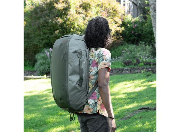 Peak Design Travel Duffelpack 65L sage Stor duffelbag som kan brukes som sekk 