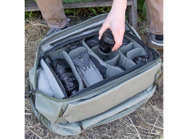 Peak Design Travel Duffelpack 65L sage Stor duffelbag som kan brukes som sekk 