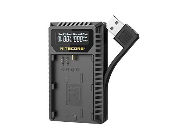 Nitecore UCN3 USB Kamerabatterilader Dobbel lader for Canon LP-E6N