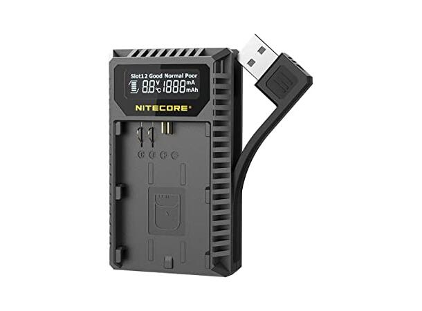 Nitecore UCN3 USB Kamerabatterilader Dobbel lader for Canon LP-E6N 