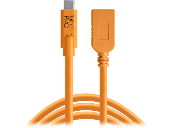 Tether Tools USB-C til USB hun adapter 4,6m, oransje
