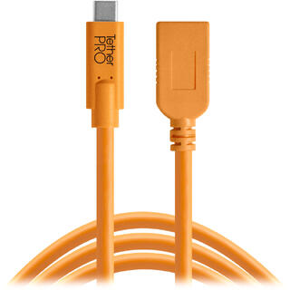 Tether Tools USB-C til USB hun adapter 4,6m, oransje