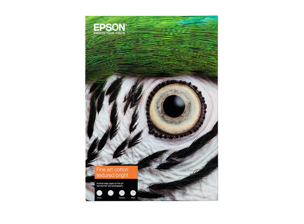 Epson Fine Art Cotton Textured Bright A3+ høykvalitets kunstpapir 