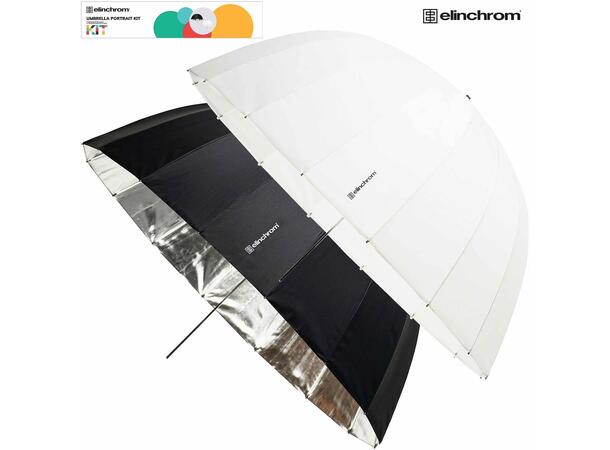 Elinchrom Umbrella Portrait Kit 105cm  dyp sølv og transparent 