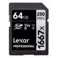 Lexar Professional SDXC 250MB/s 64GB 1667x, 250MB/s, U3, UHS-II, V60