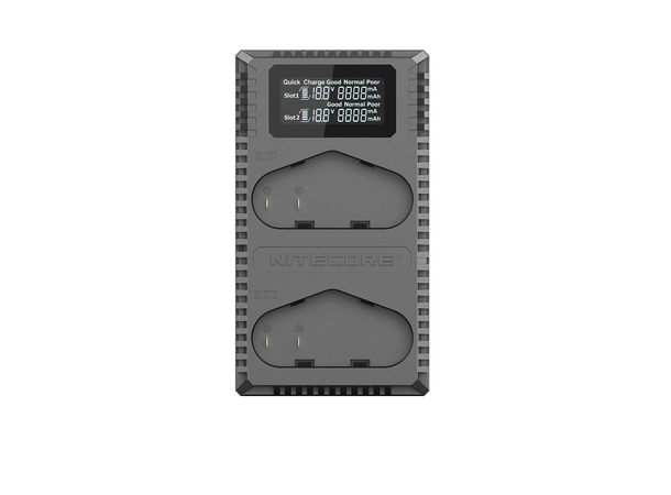 Nitecore UCN4 PRO USB Kamerabatterilader Dobbel lader for Canon LP-E4 og LP-E19 