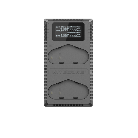Nitecore UCN4 PRO USB Kamerabatterilader Dobbel lader for Canon LP-E4 og LP-E19