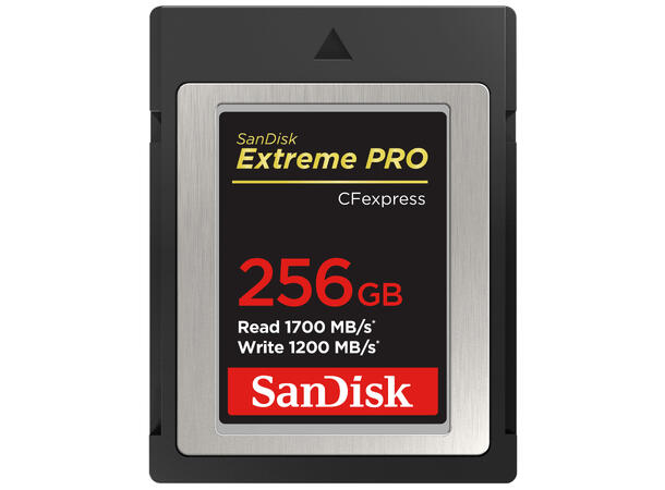 Sandisk CFexpress Extreme 256 GB Les 1700MB/s, Skriv 1200MB/s