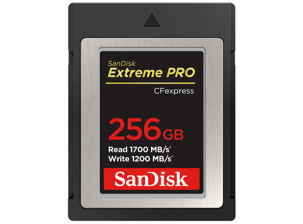 Sandisk CFexpress Extreme 256 GB Les 1700MB/s, Skriv 1200MB/s 