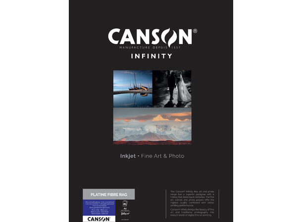 Canson Platine Fibre Rag A2 25 ark, 310 gsm 
