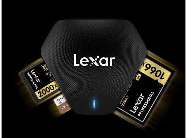 Lexar Professional 3-i-1 kortleser USB 3.1 SD/MicroSD/CF, 312MB/s 
