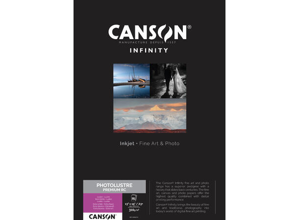 Canson Photo Lustre Premium RC A3+ Pakken inneholder 25 ark, 310gsm