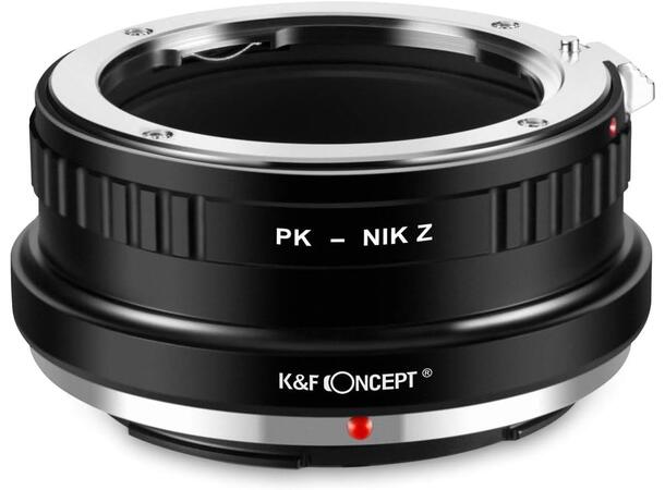K&F Adapter for Nikon Z til Pentax K Bruk Pentax K objektiv på Nikon Z 