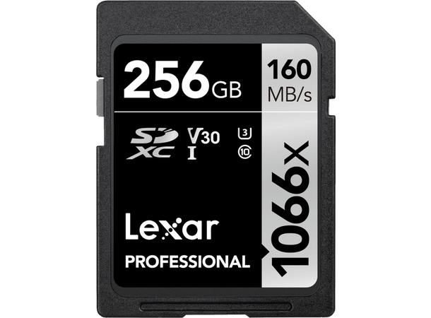 Lexar Professional SDXC 160MB/s 256GB 256 GB, 1066x, 160MB/s, U3, V30, UHS-I