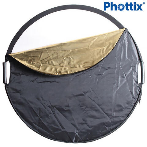 Phottix reflektor 5 i 1 80 cm premium Sammenleggbar reflektor med h&#229;ndtak
