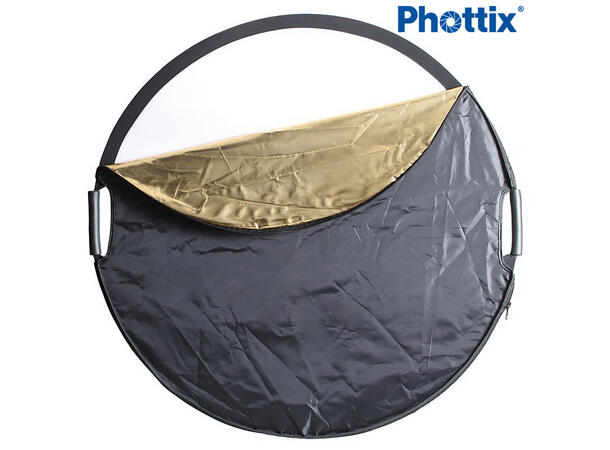 Phottix reflektor 5 i 1 80 cm premium Sammenleggbar reflektor med håndtak