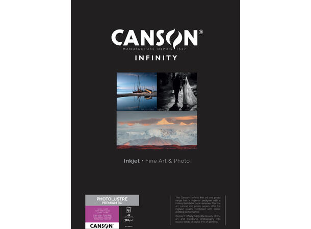 Canson Photo Lustre Premium RC A2 Pakken inneholder 25 ark, 310gsm 