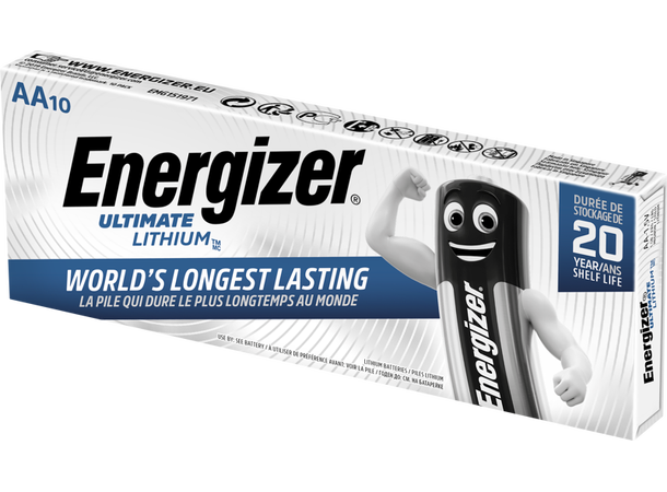 Energizer Batteri Ultimate Lithium AA 10-pakning AA Lithium batteier 