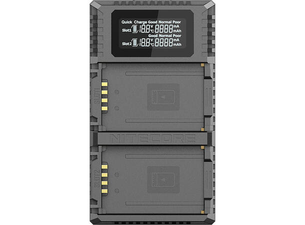Nitecore ULM10 PRO Dobbel lader for Leica BP-SCL5 batterier 