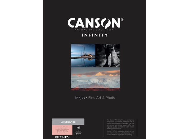 Canson Arches 88 Rag A2 25 ark (Pure White), 310 gsm