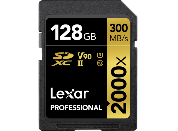 Lexar Professional SDXC 300MB/s 128GB 2000x, 300MB/s, U3, UHS-II, V90