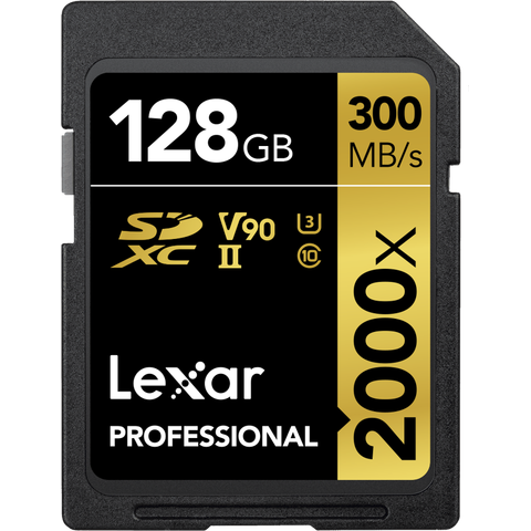 Lexar Professional SDXC 300MB/s 128GB 2000x, 300MB/s, U3, UHS-II, V90