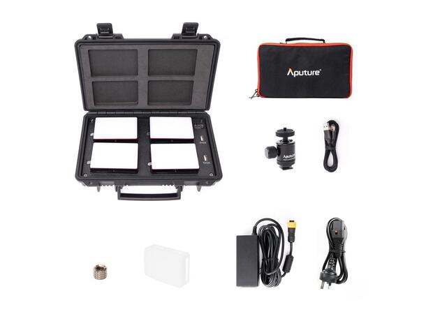 Aputure AL-MC 4-Light Travel Kit LED lamper. 4stk i koffert