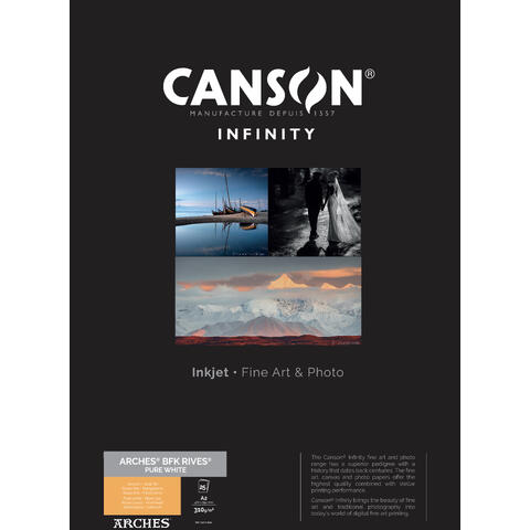 Canson Arches BFK Rives A2 25 ark (Pure White), 310 gsm