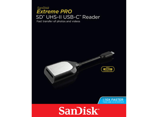 Sandisk Extreme Pro kortleser SD, USB-C Minnekortleser SD UHS-I & UHS-II kort 