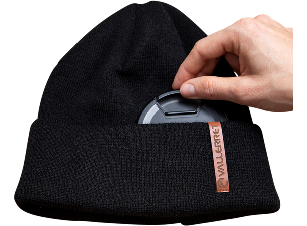 Vallerret Stash Beanie Sort Smart og varm lue for fotografen 