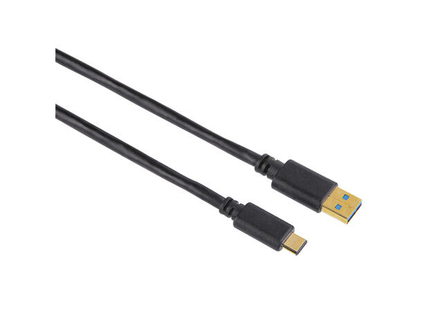 Kabel USB-C han - USB3.1 han 1,8m, sort