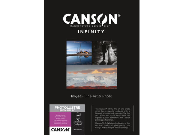Canson Photo Lustre Premium RC A4 Pakken inneholder 200 ark, 310gsm