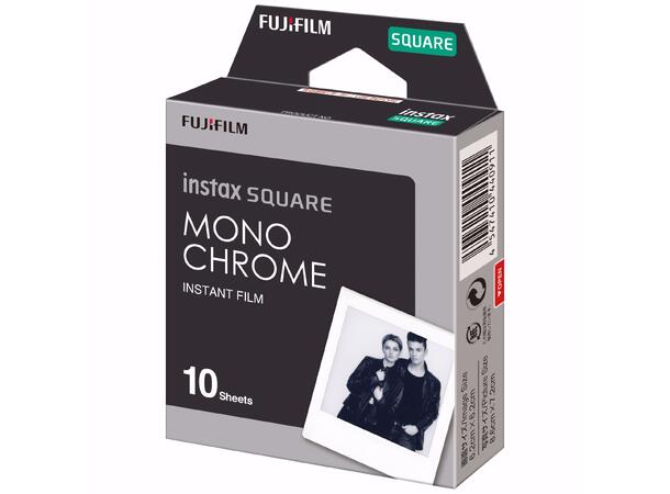 Fujifilm Instax Film Square Monochrom 10 bilder, Sort/hvit til Fuji Instax SQ